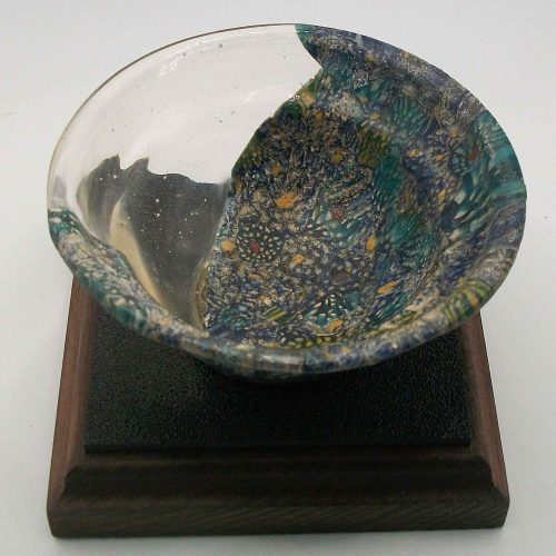 Roman Turquoise Mosaic Glass Bowl