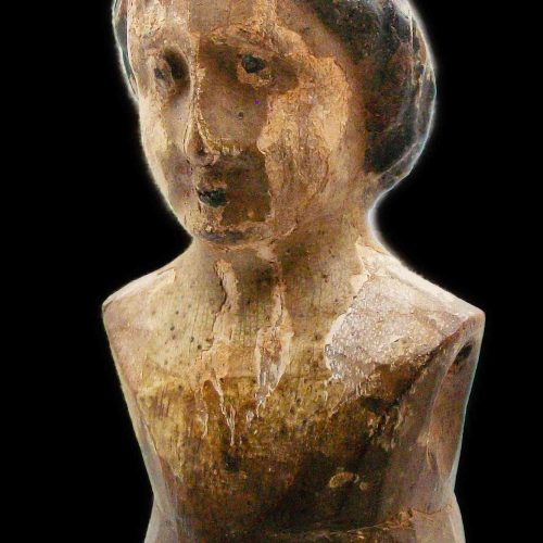 Medieval Painted Wooden Figure 15th Century AD