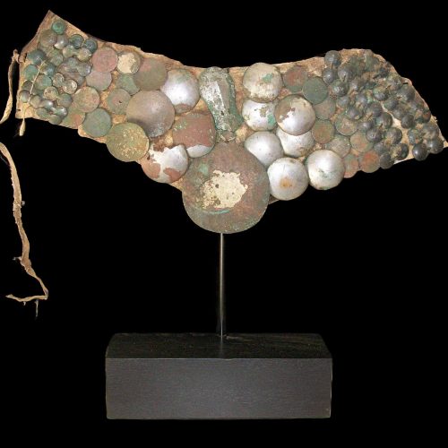 Ancient German Migration Period Bronze Bracteates mounted on a Period Leather Piece