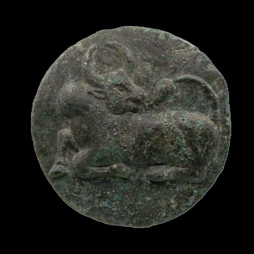 Large Western Asiatic Bronze Bull Fitting