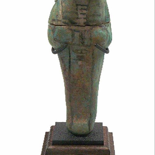 Egyptian Turquoise Blue Faience Shabti with Hieroglyphic Text