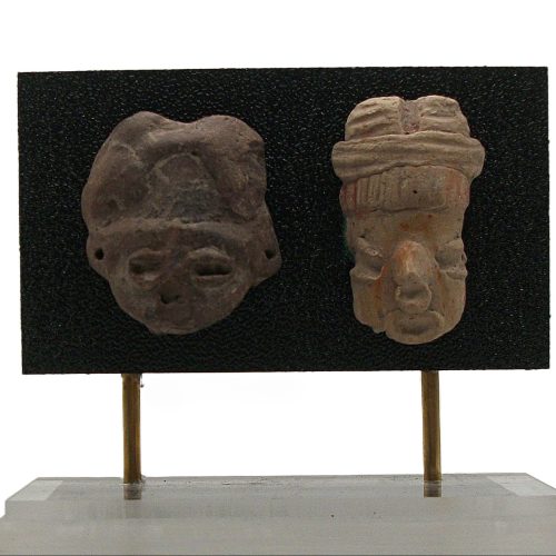Pre-Columbian West Mexico Michoacan Pottery Head Pair