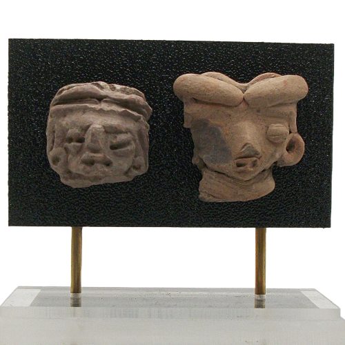 Pre-Columbian West Mexico Michoacan Pottery Head Pair