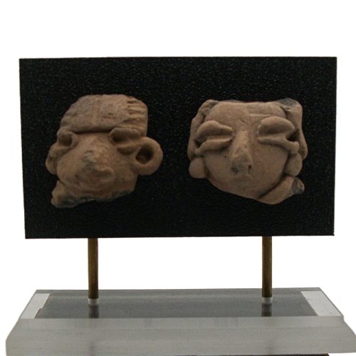 Pre-Columbian West Mexico Michoacan Pottery Head Pair