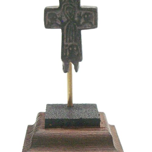 Byzantine Bronze Reliquary Cross Pendant Plate